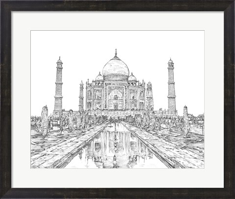 Framed India in Black &amp; White II Print