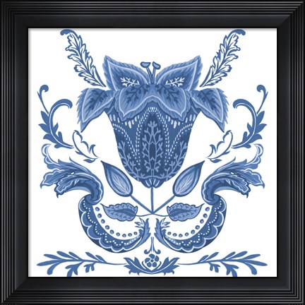 Framed Indigo Chintz II Print