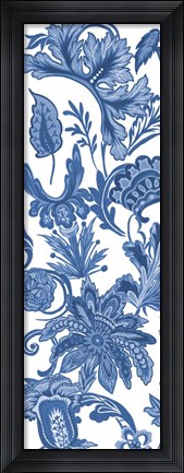 Framed Indigo Chintz V Print