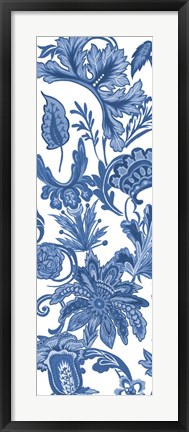 Framed Indigo Chintz V Print