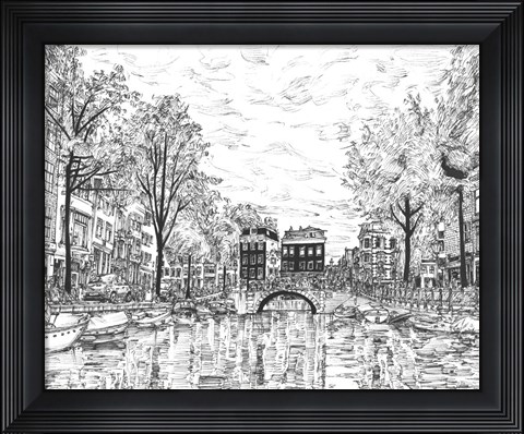 Framed European Vacation in B&amp;W II Print