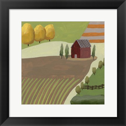 Framed Hill Village I Print