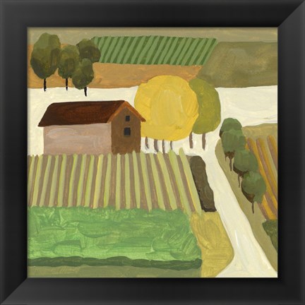 Framed Hill Village II Print