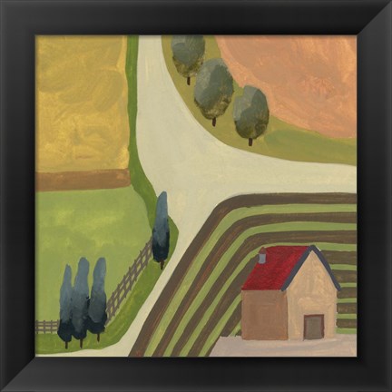 Framed Hill Village IV Print