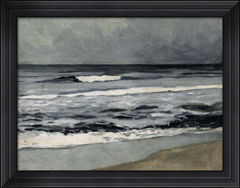 Framed Moody Sea II Print