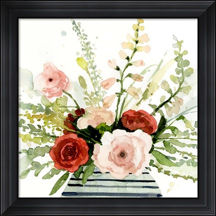 Framed Splashy Bouquet I Print