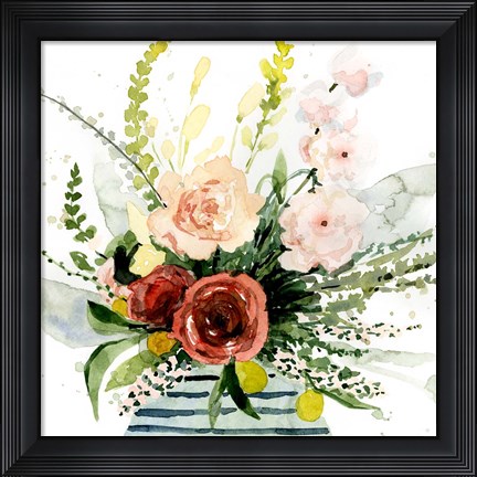 Framed Splashy Bouquet II Print