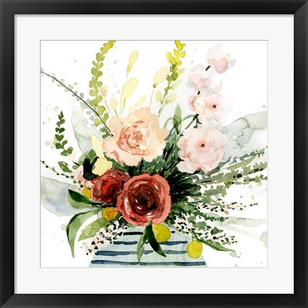 Framed Splashy Bouquet II Print