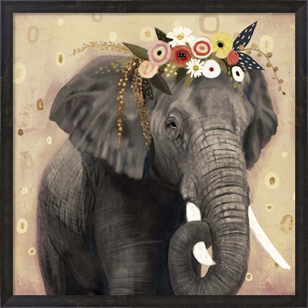 Framed Klimt Elephant I Print