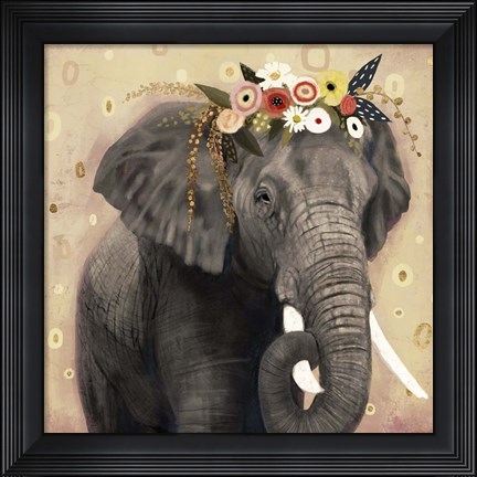 Framed Klimt Elephant I Print