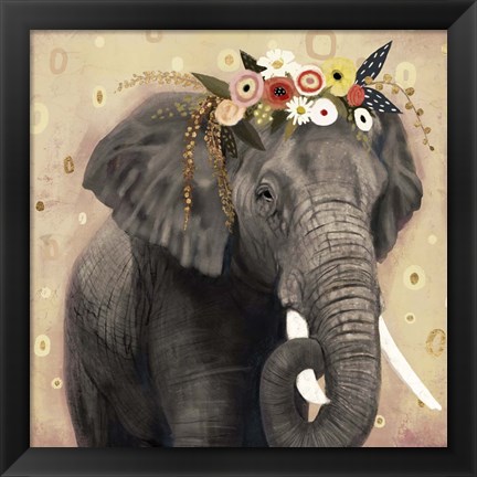 Framed Klimt Elephant I Print