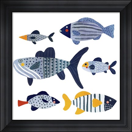 Framed Patterned Fish II Print