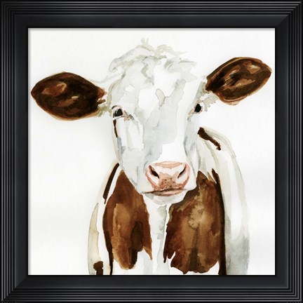 Framed Cow Gaze I Print
