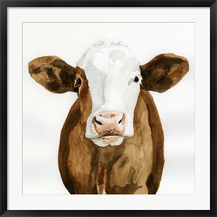 Framed Cow Gaze II Print