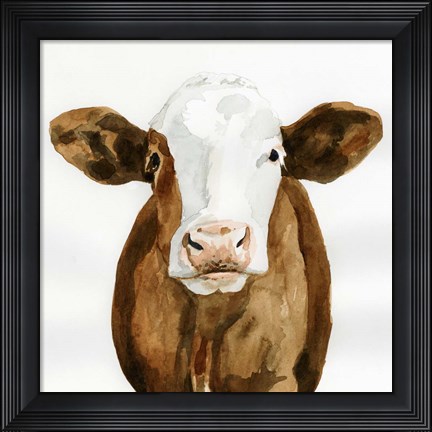 Framed Cow Gaze II Print