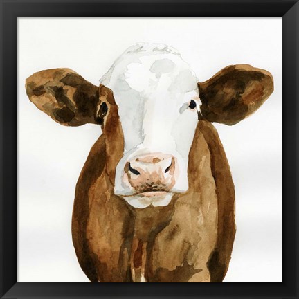 Framed Cow Gaze II Print