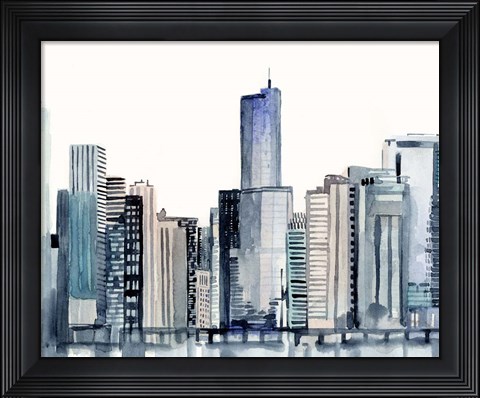 Framed Watercolor Skyline I Print