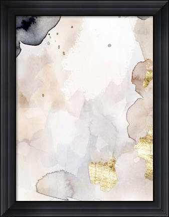Framed Indigo Blush and Gold I Print