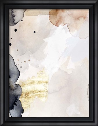 Framed Indigo Blush and Gold III Print