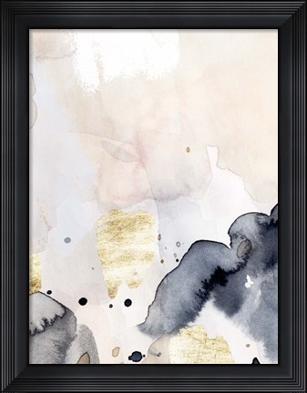 Framed Indigo Blush and Gold IV Print