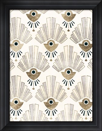 Framed Deco Patterning III Print