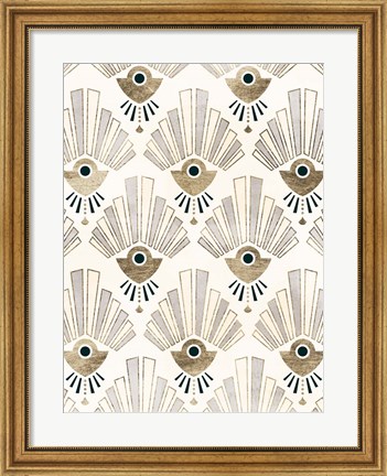 Framed Deco Patterning III Print
