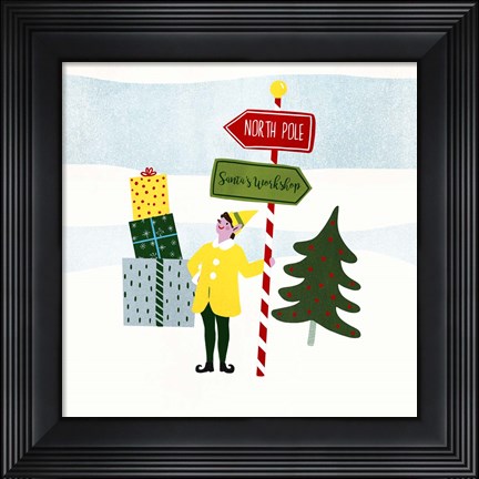 Framed Santa&#39;s Little Helpers II Print