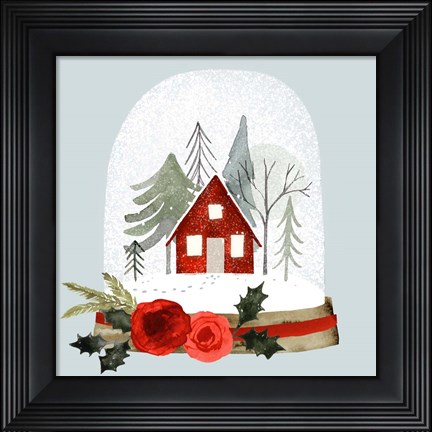 Framed Snow Globe Village I Print