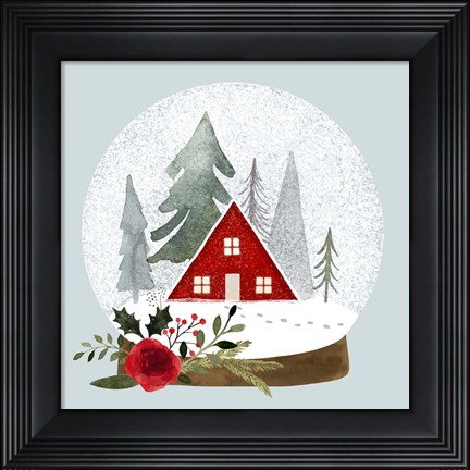 Framed Snow Globe Village II Print