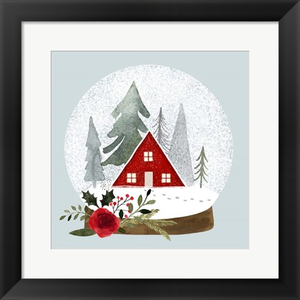 Framed Snow Globe Village II Print