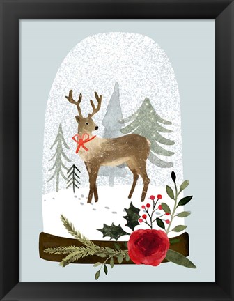 Framed Snow Globe Village III Print