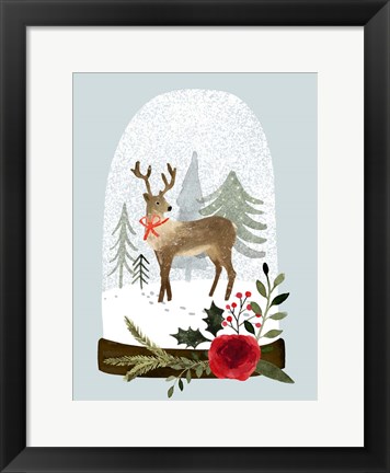 Framed Snow Globe Village III Print