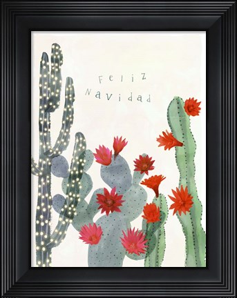 Framed Desert Christmas Cactus II Print