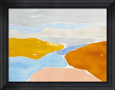 Framed Luminous Coastline I Print
