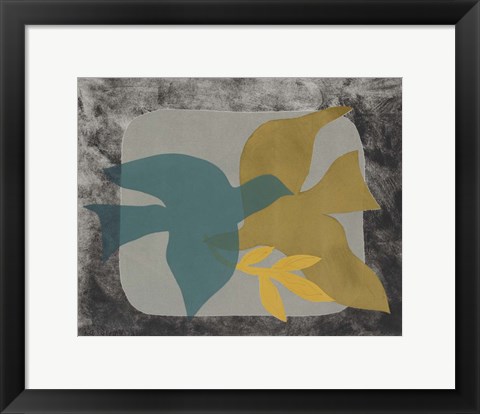 Framed Dove Composition I Print