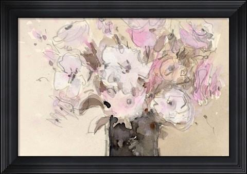 Framed Mauve Arrangement I Print