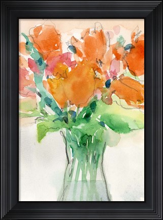 Framed Cheerful Bouquet I Print