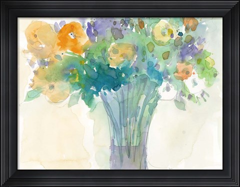 Framed Splash of Teal II Print
