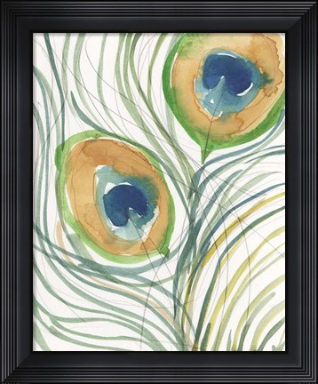 Framed Peacock Abstract I Print