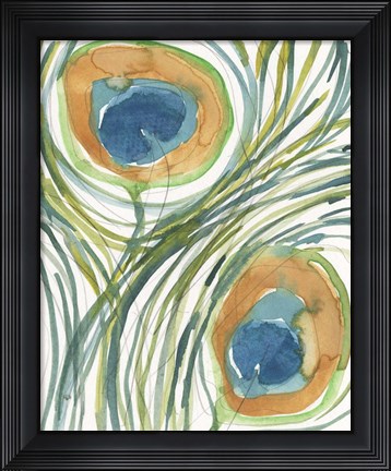 Framed Peacock Abstract II Print