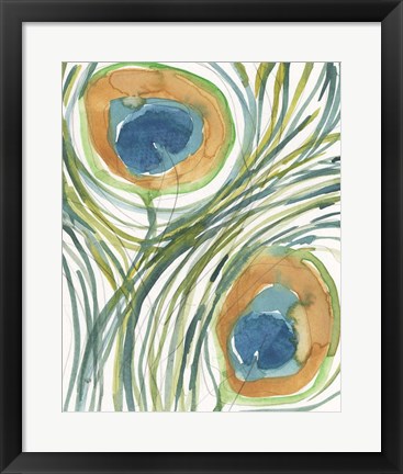 Framed Peacock Abstract II Print