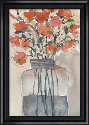 Framed Flowers in a Jar I Print
