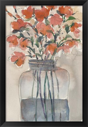 Framed Flowers in a Jar I Print