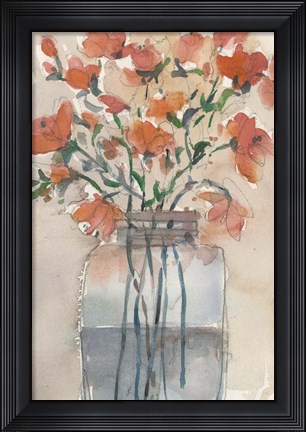 Framed Flowers in a Jar II Print