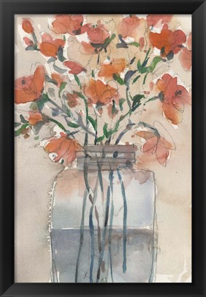 Framed Flowers in a Jar II Print