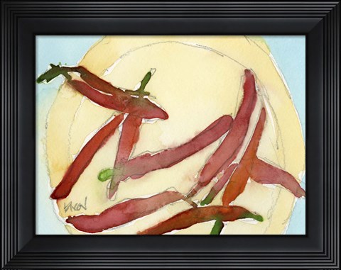 Framed Peppers on a Plate II Print