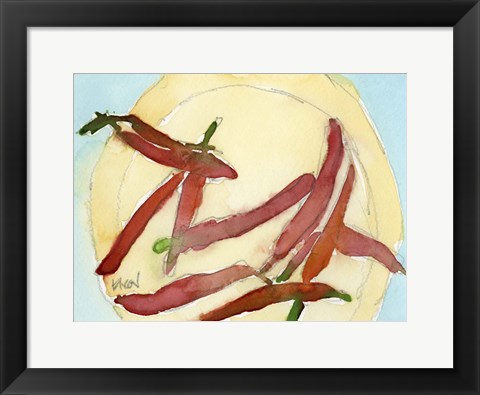 Framed Peppers on a Plate II Print