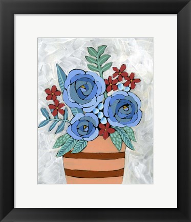Framed Bleu Blume I Print