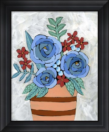 Framed Bleu Blume I Print