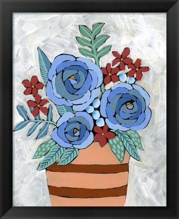 Framed Bleu Blume I Print